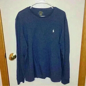 Polo Ralph‎ Lauren Long Sleeve Shirt Men Medium Blue Cotton Casual Work Pullover